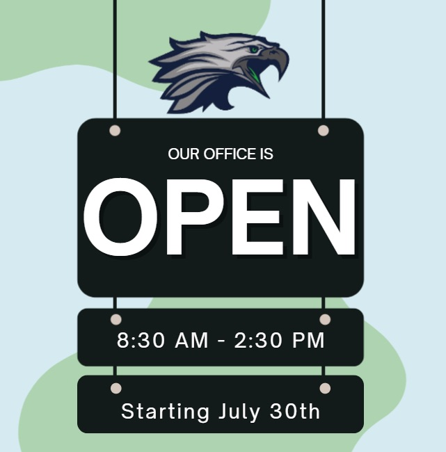 our office is open 8:30 am-2:30 pm starting July 30th
