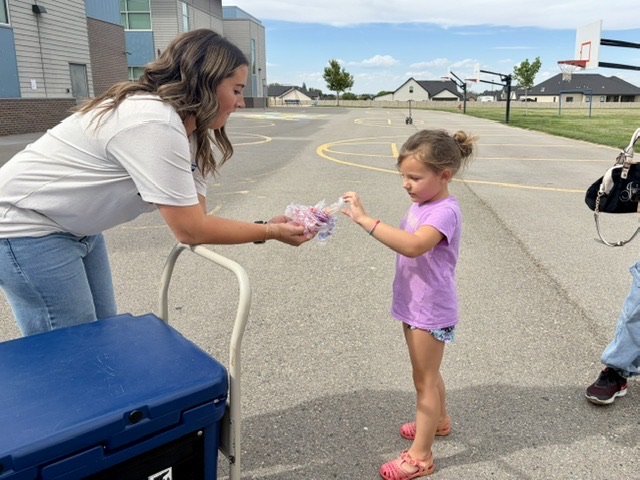 Child getting popsicle