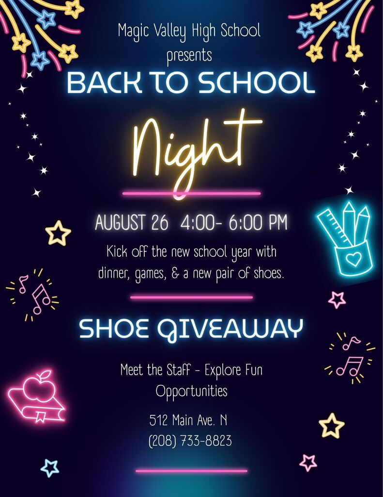 Back to School Night August 26 4:00-6:00