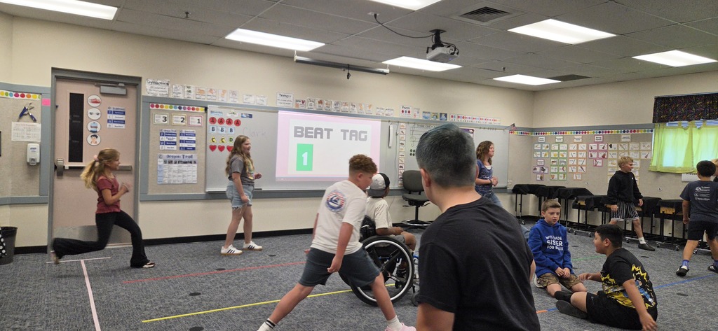 Students playing in music