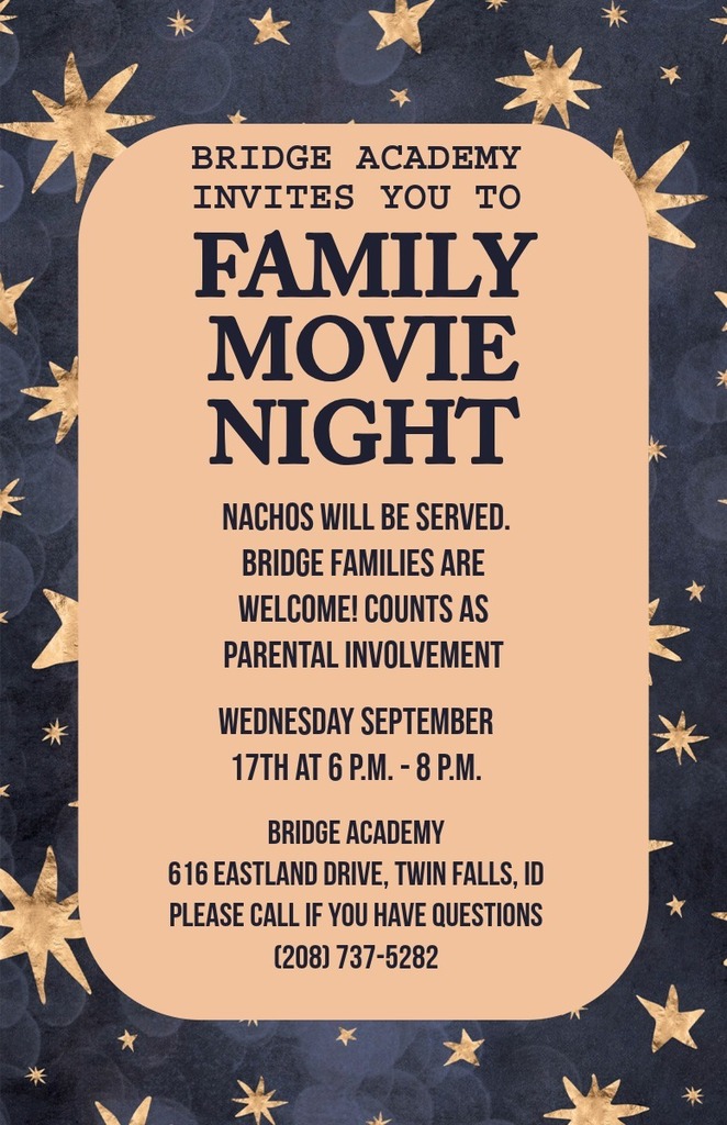 Family Movie Night! September 17th from 6:00 to 8:00PM.