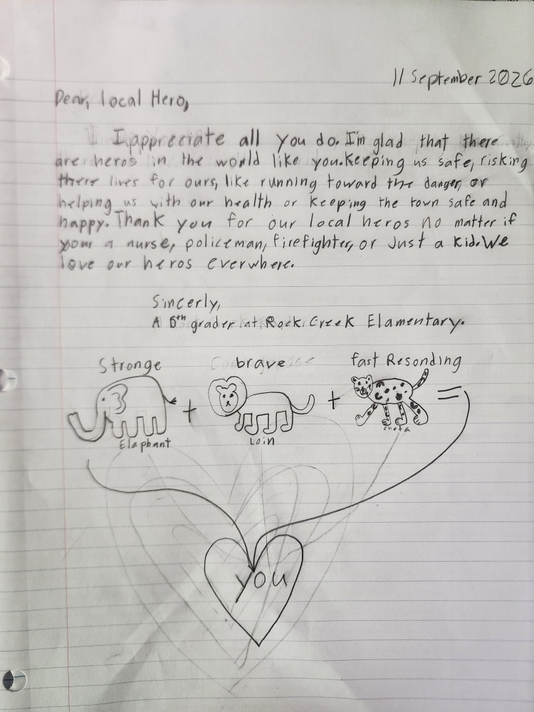 letter from a fifth grader to a hero
