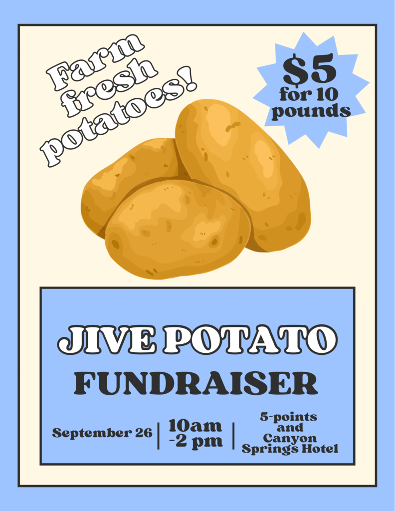 Jive Potato Fundraiser September 26, 10 am-2 pm