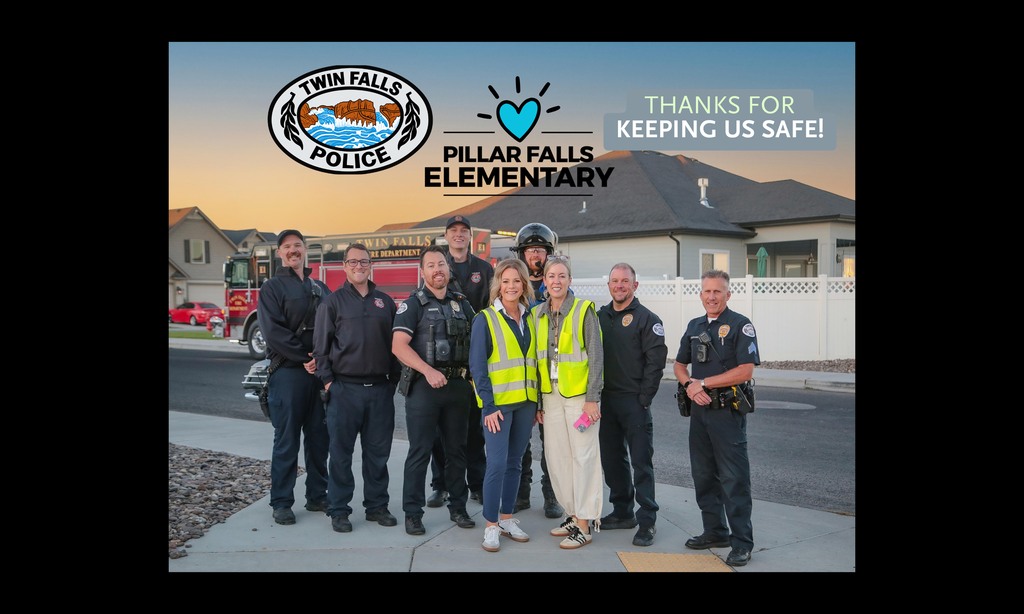 Police officers in uniform and a woman in a safety vest pose in front of a house.