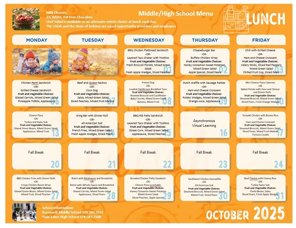 TLHS and RMS September Menus