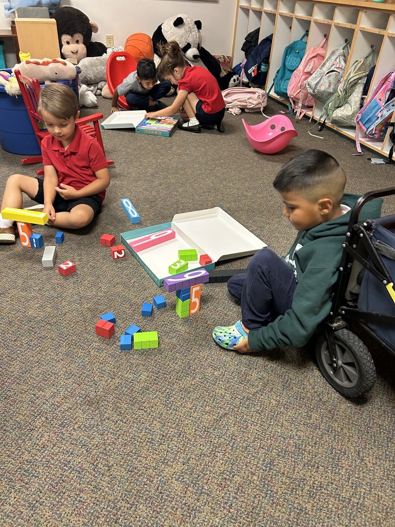 students playing with numbers