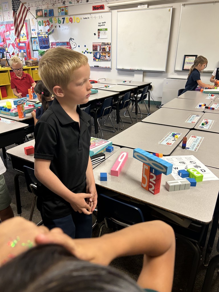 students playing with numbers