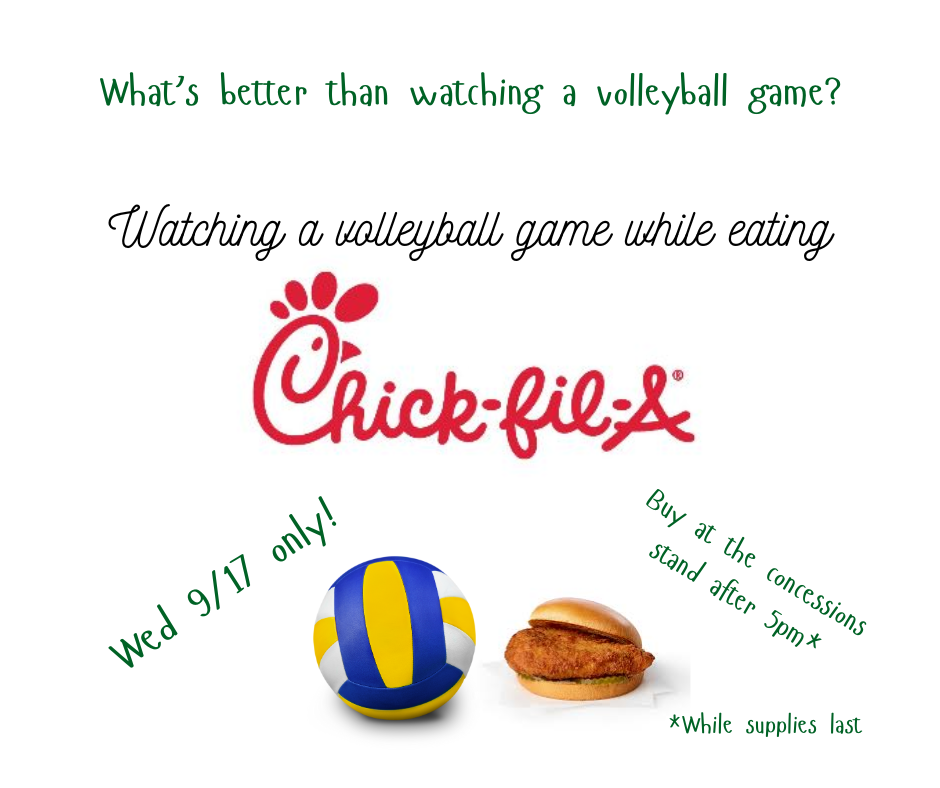 Chick fil A sandwiches at the volleyball game