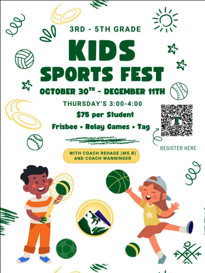 Kids Sports Fest Flyer. Program begins October 30th. Please call (303) 772-7286 for more information