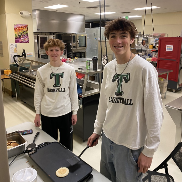 basketball players making pancake