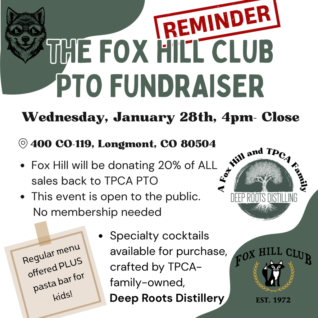 Fox Hill Dine Out Reminder