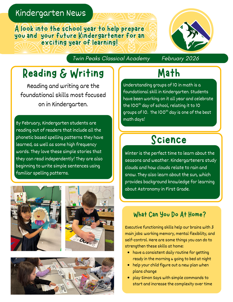 Kindergarten News  Feburary