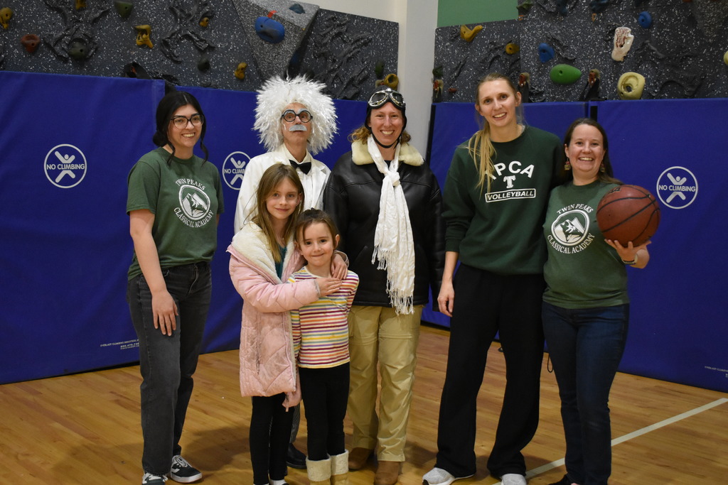 students and teachers at literacy night