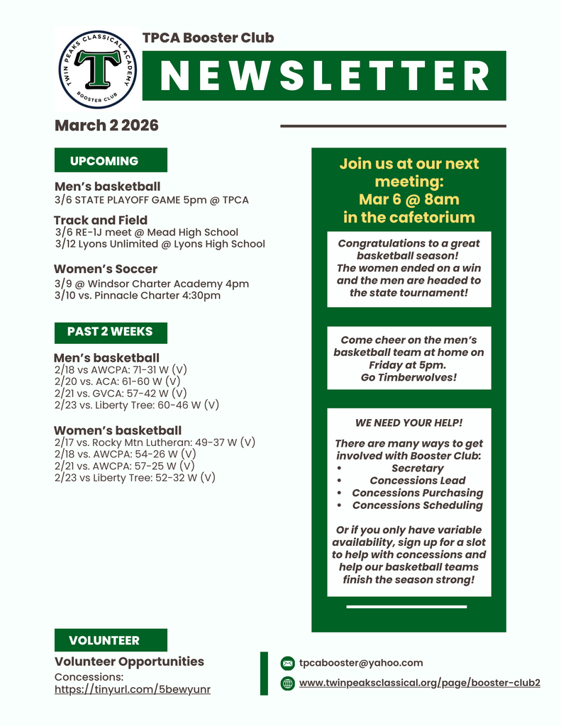 Booster Club Newsletter