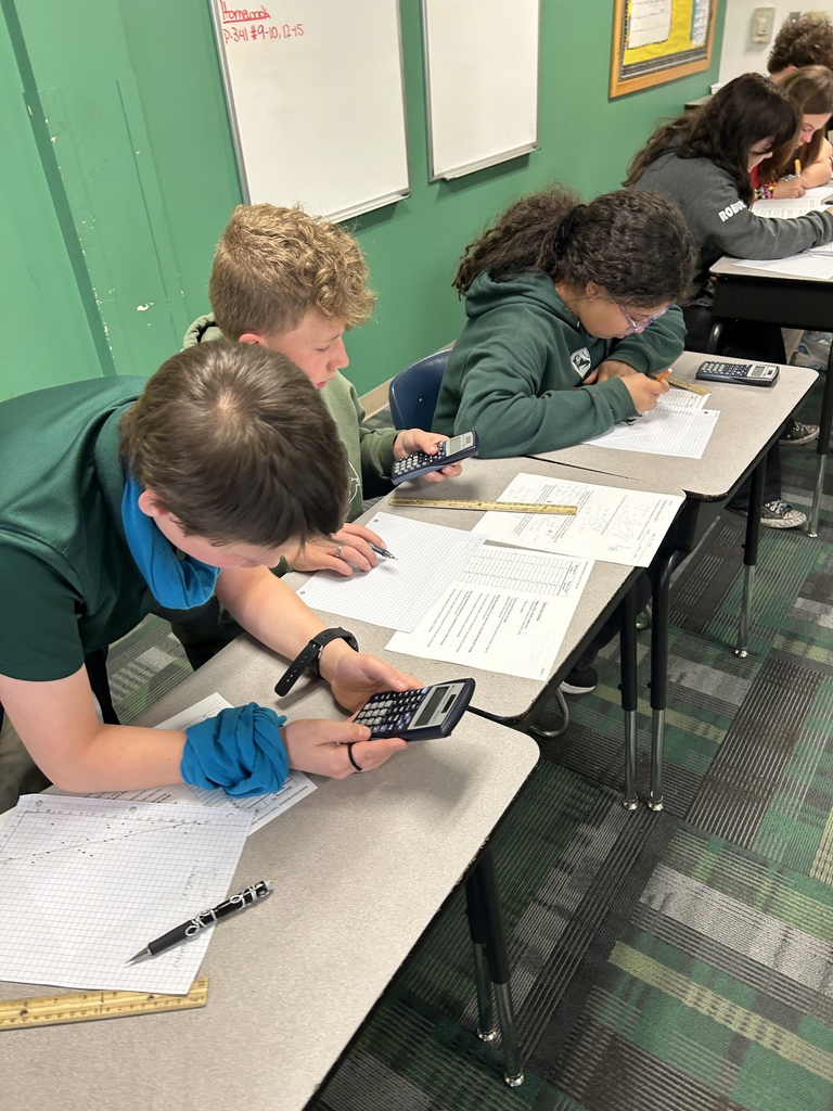 Students doing math assignment with calculator 