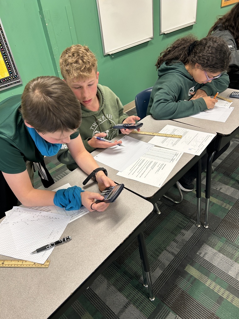 Students doing math assignment with calculator 