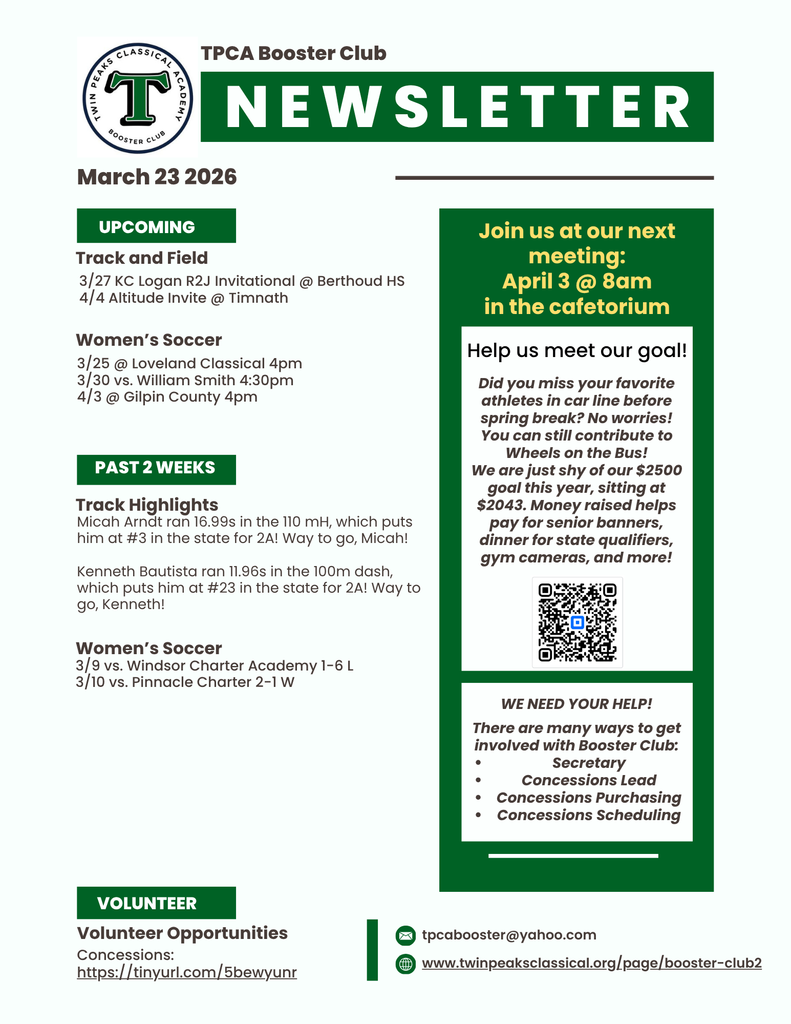 Booster Club Newsletter