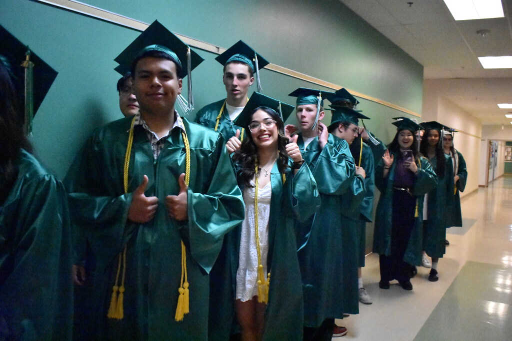 Seniors from the Class of 2026 before their senior walk