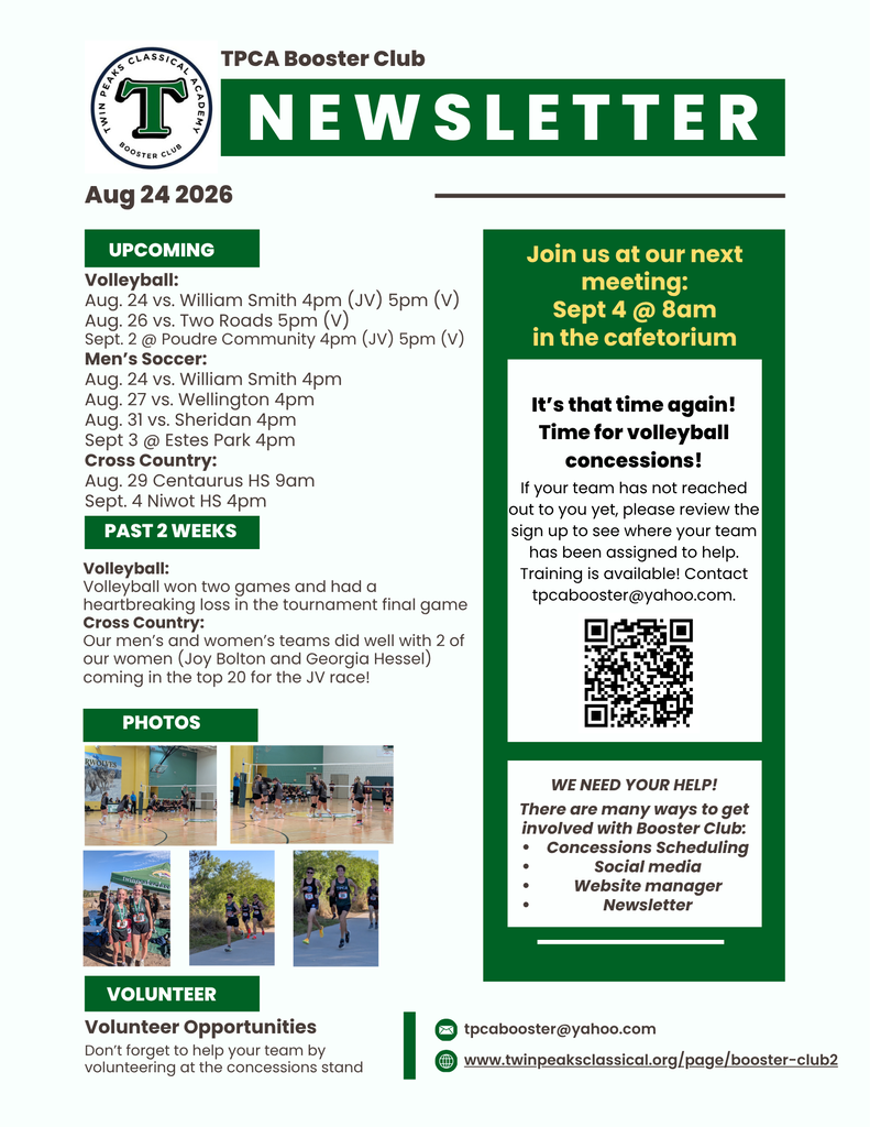 Booster club newsletter