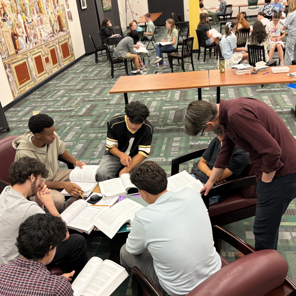 students reading