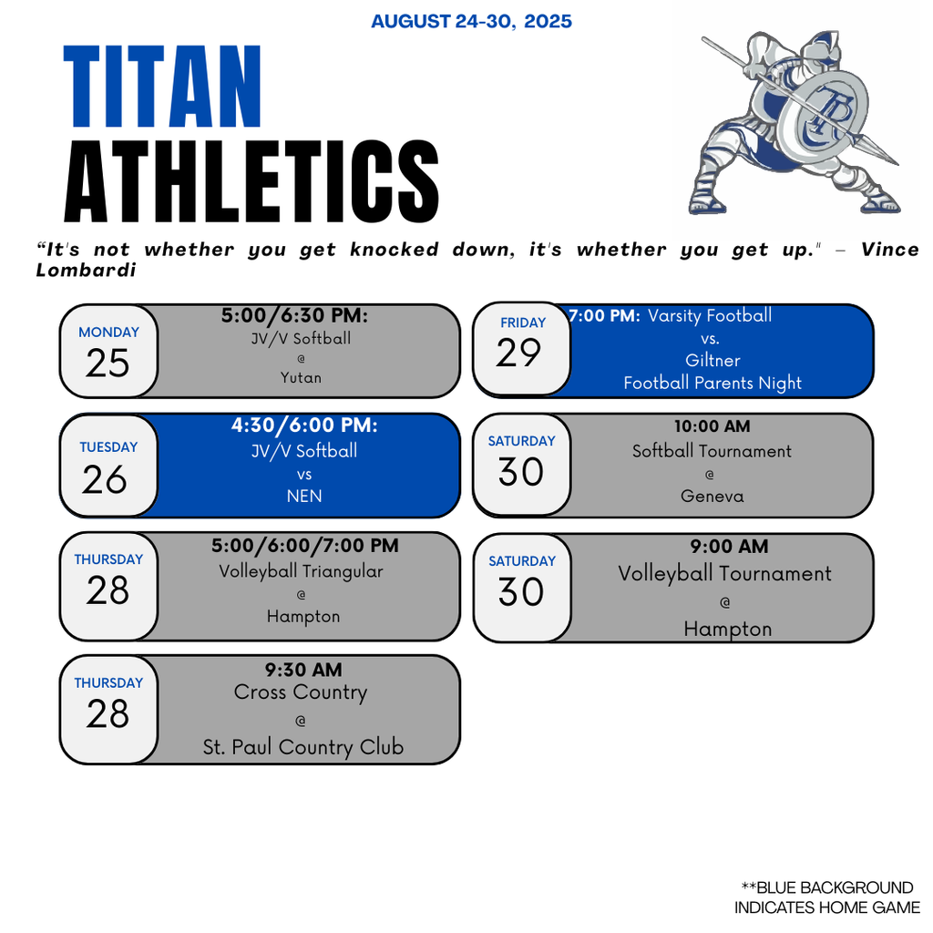 This week in Titan Activities
