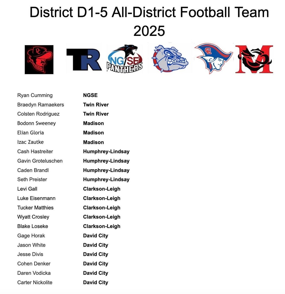 District D1-5 All-District Football Team