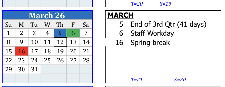 Calendar Change