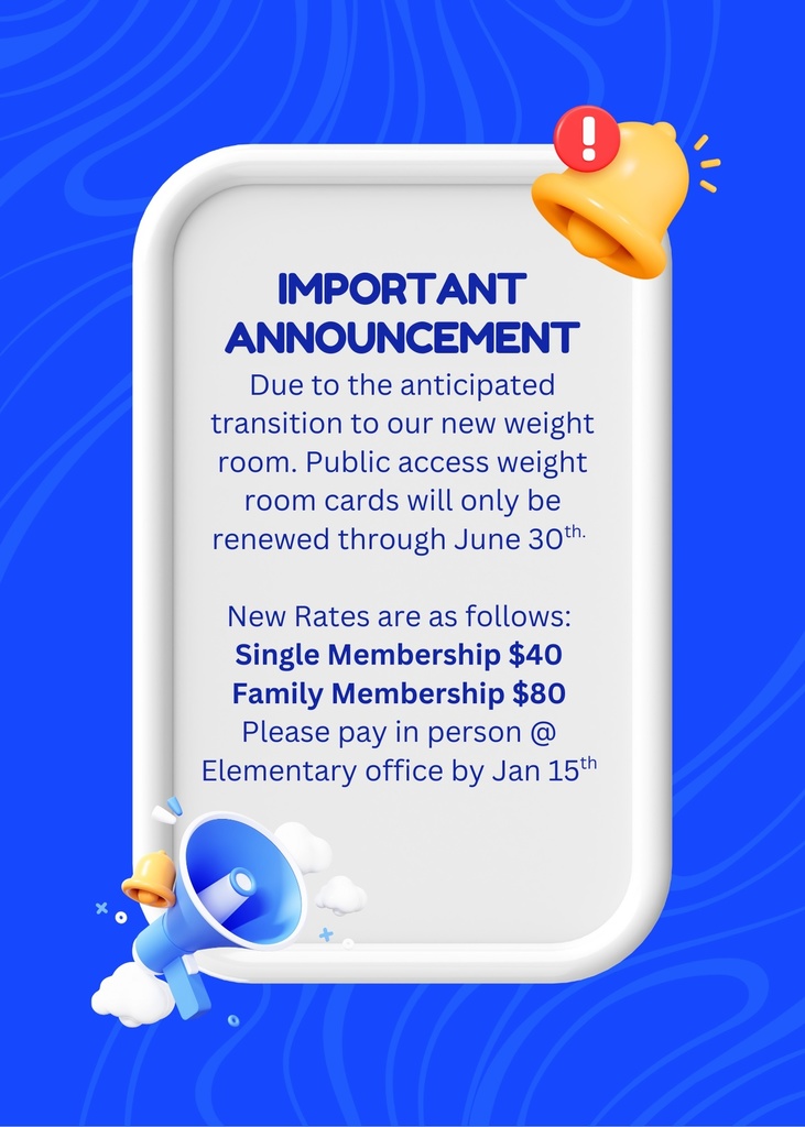 Changes for weight room public access