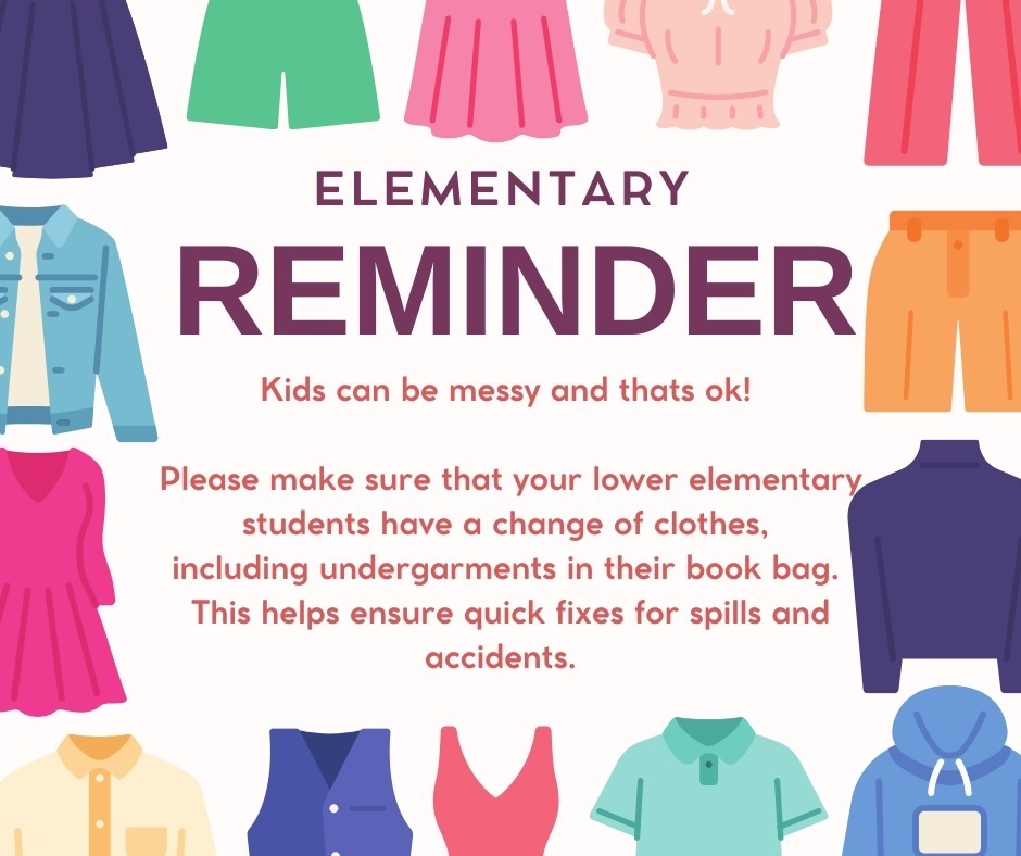 Reminder to have extra clothes