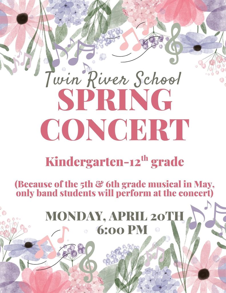Spring Concert Monday, April 20th @ 6pm