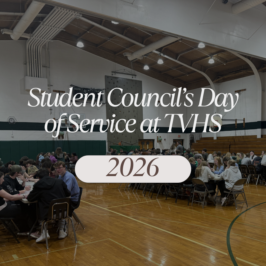 A cover image with students in a gym completing a service project