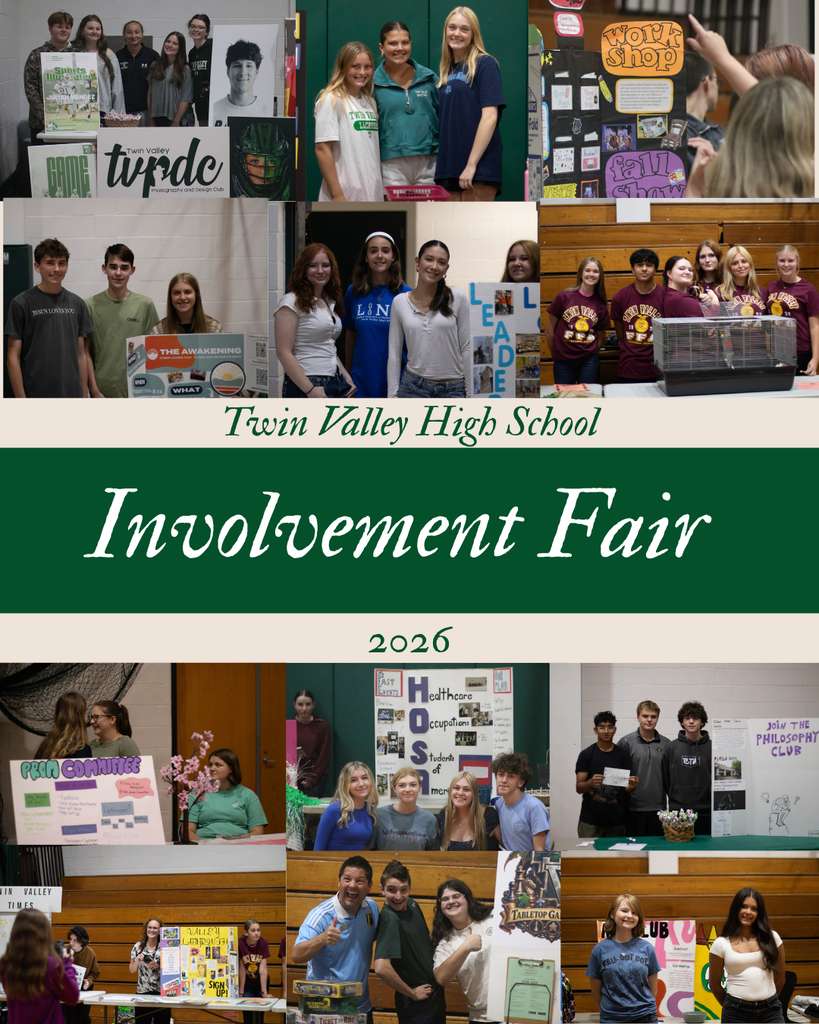 A collage of pictures of high school students attending the involvement fair