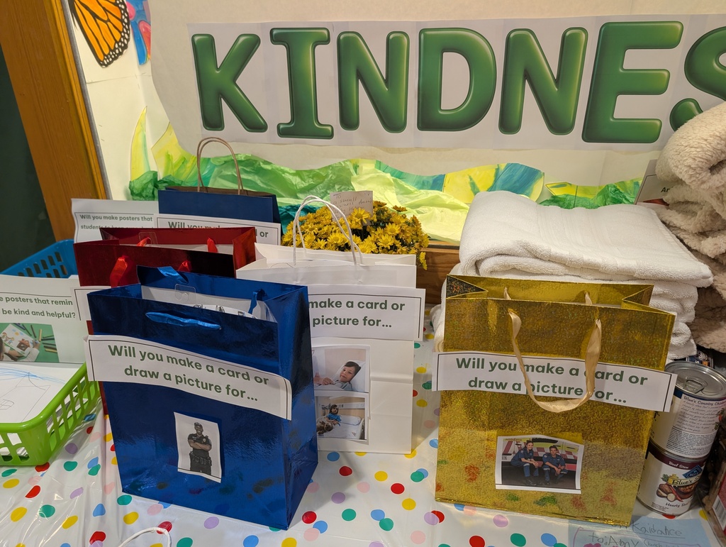 Various bags labeled for students to create cards or pictures