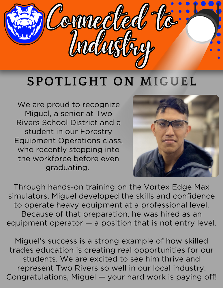 Spotlight on Miguel for stepping onto the workforce before even graduation.