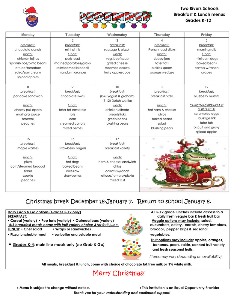 december 25 menu