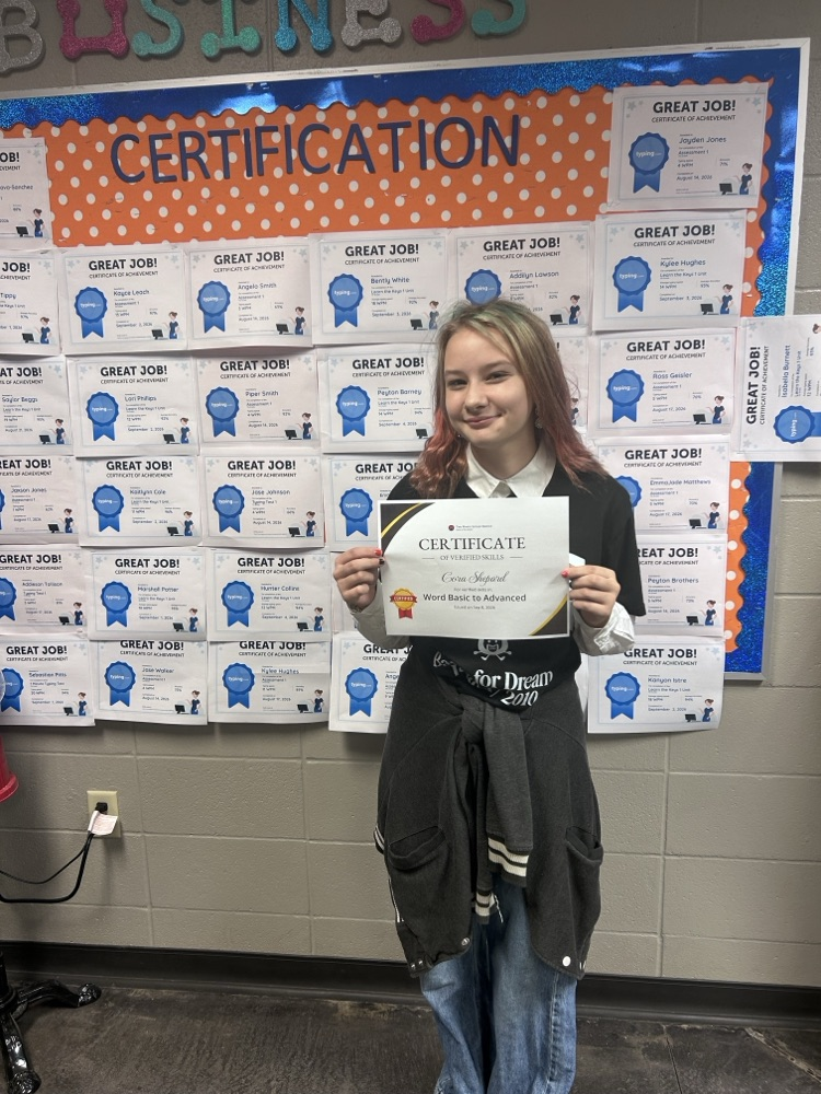 Students in Mrs. Blamey’s class are working hard to get certified !