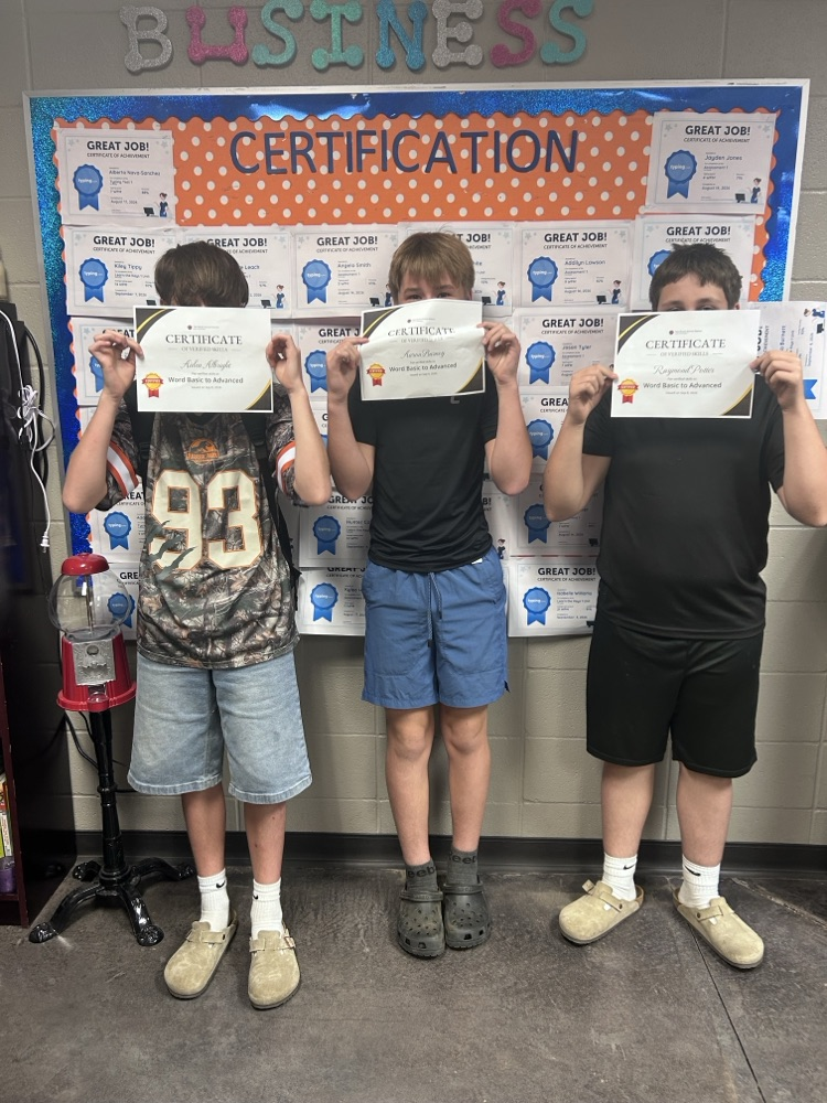 Students in Mrs. Blamey’s class are working hard to get certified !
