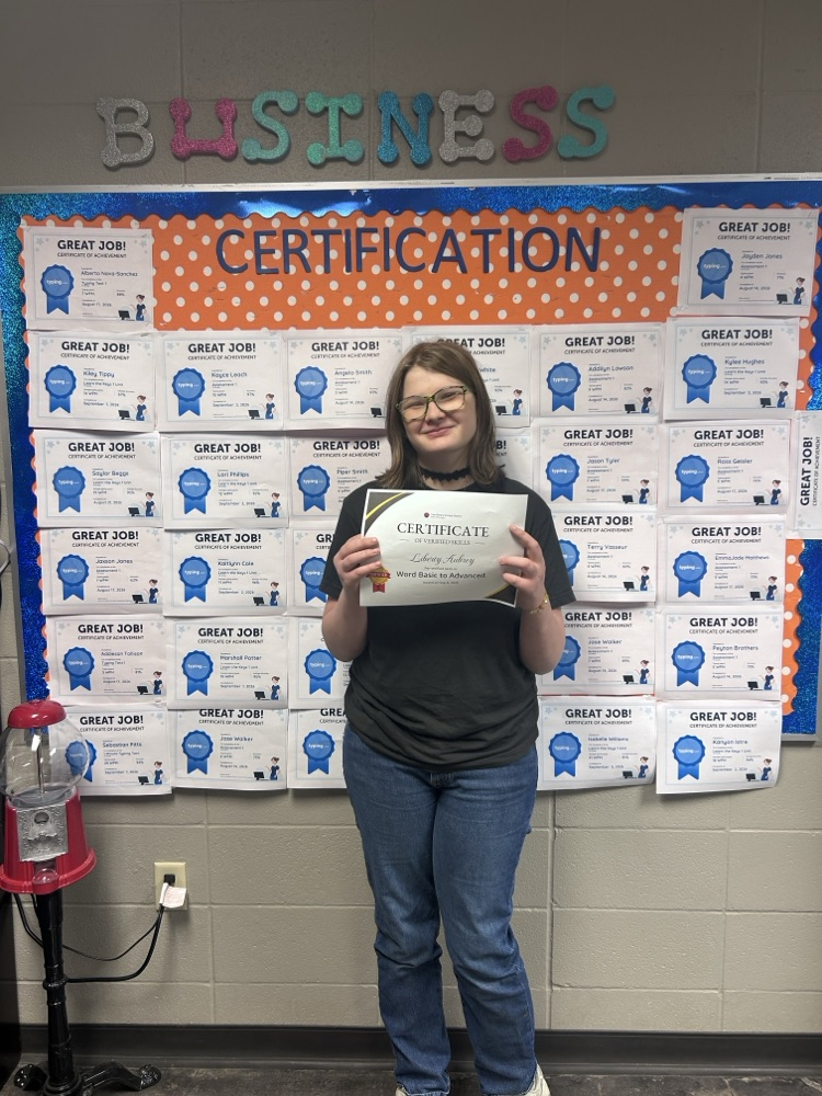 Students in Mrs. Blamey’s class are working hard to get certified !