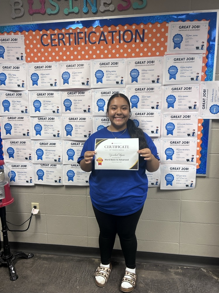 Students in Mrs. Blamey’s class are working hard to get certified !