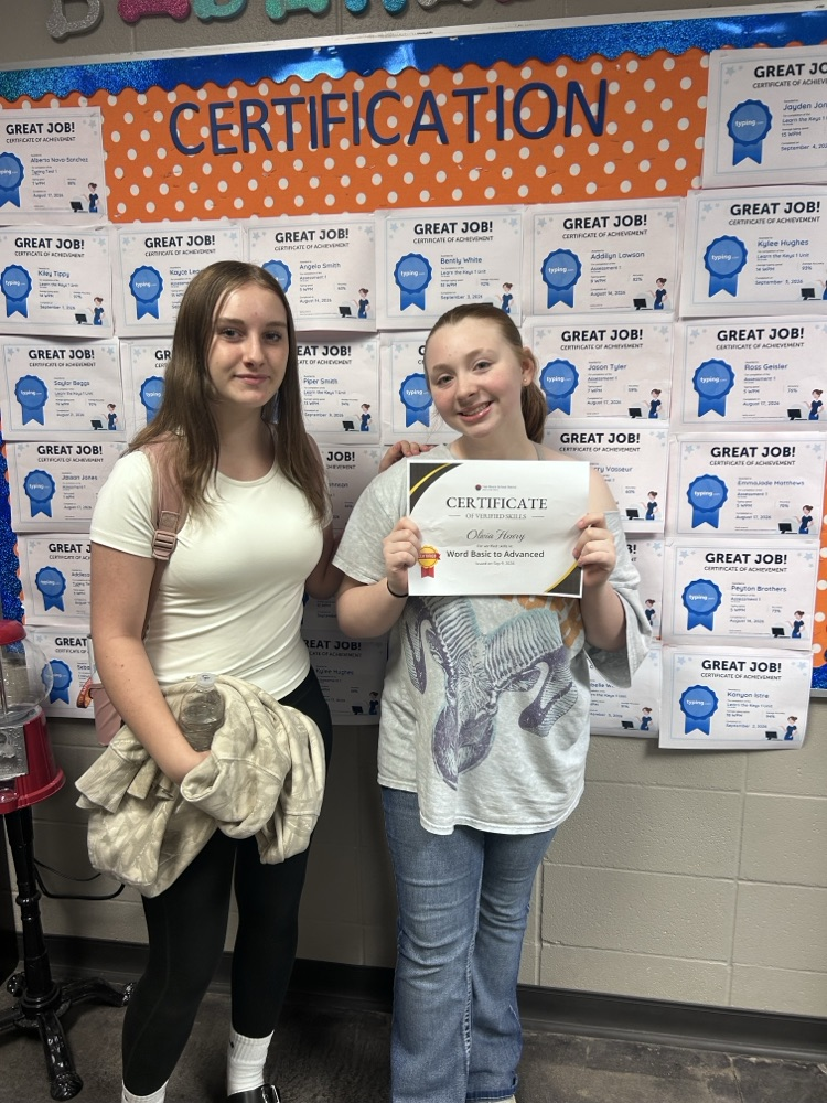 Students in Mrs. Blamey’s class are working hard to get certified !
