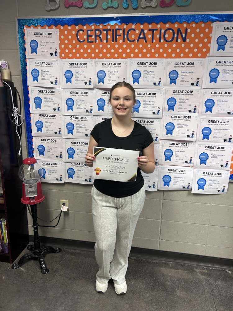 Students in Mrs. Blamey’s class are working hard to get certified !