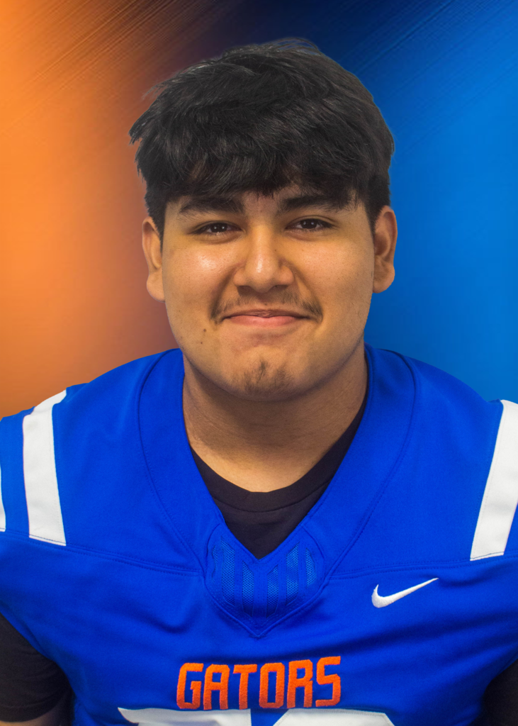 Eli Olivarez, number 53, is her escort. He is a senior and the son of Jerry Olivarez and Isabel Trinidad. Eli is active in football, track, and EAST. He enjoys hanging out with his friends and family and spending time with his cat Whiskers.