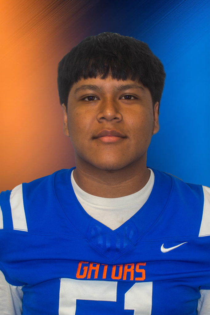 Alex Mata-Castro, number 51, is her escort. He is a senior and the son of Juan Mata and Benita Castro. Alex is active in football. He enjoys playing football, eating Slim’s chicken, and hanging out with friends and family