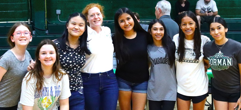 Miss Carney and Students