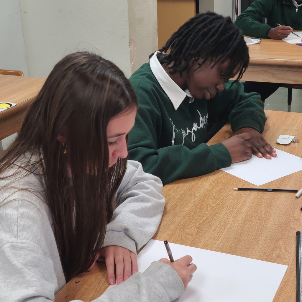 Students sketching