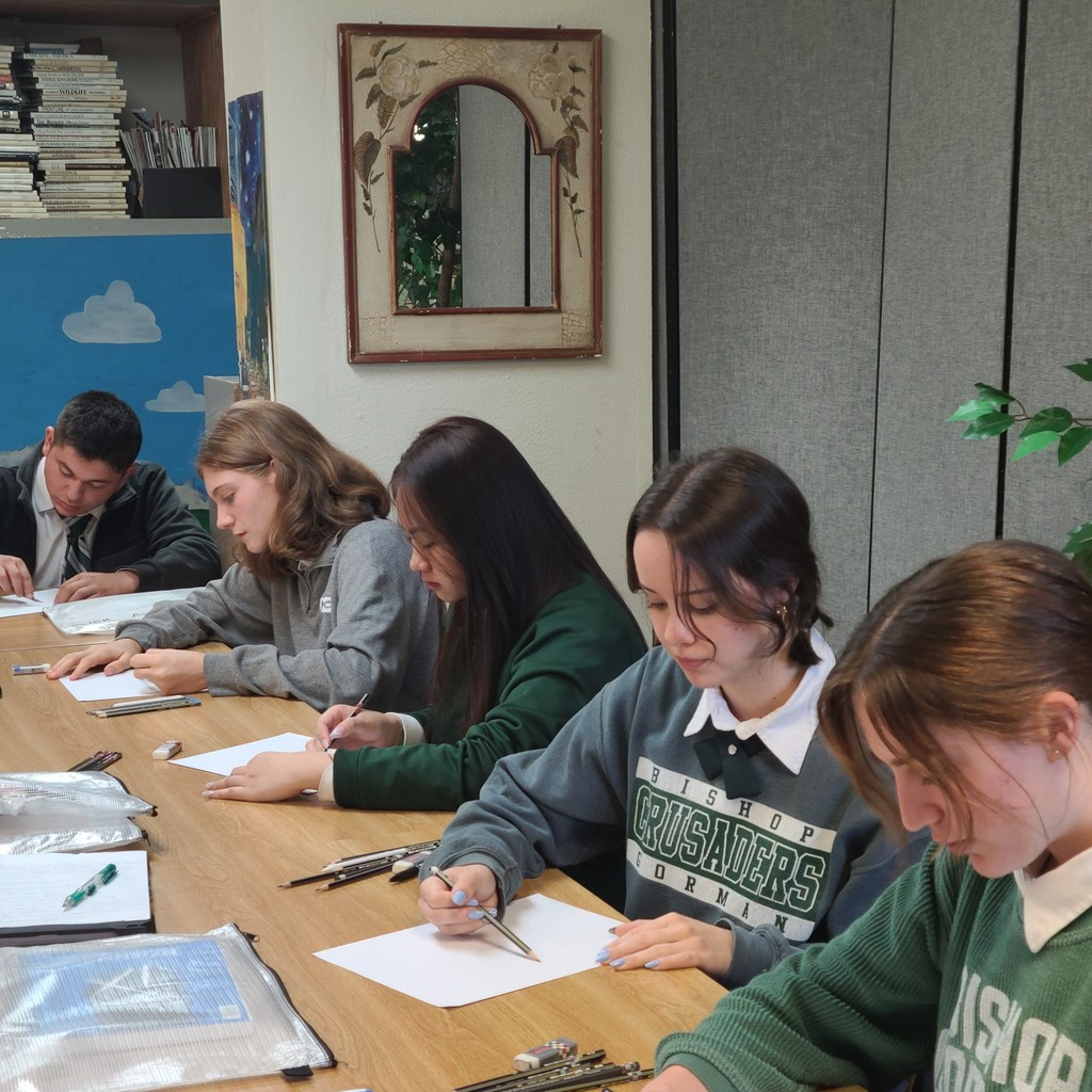 Students sketching