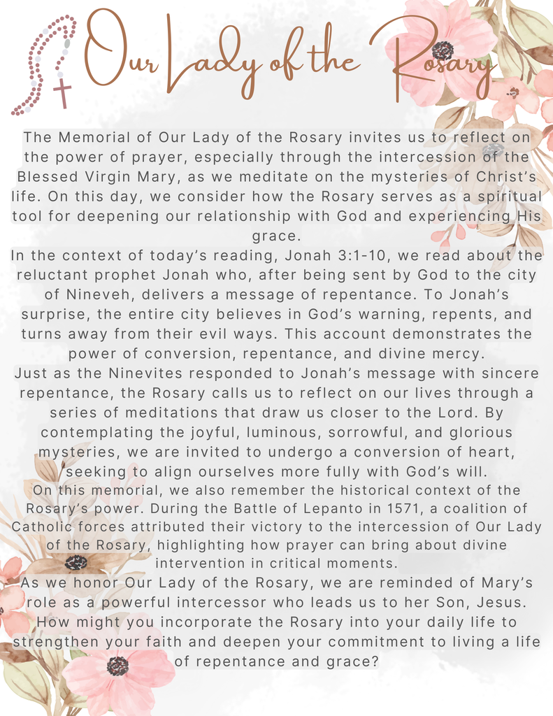 Meditation on the Feast of Our Lady of the Rosary