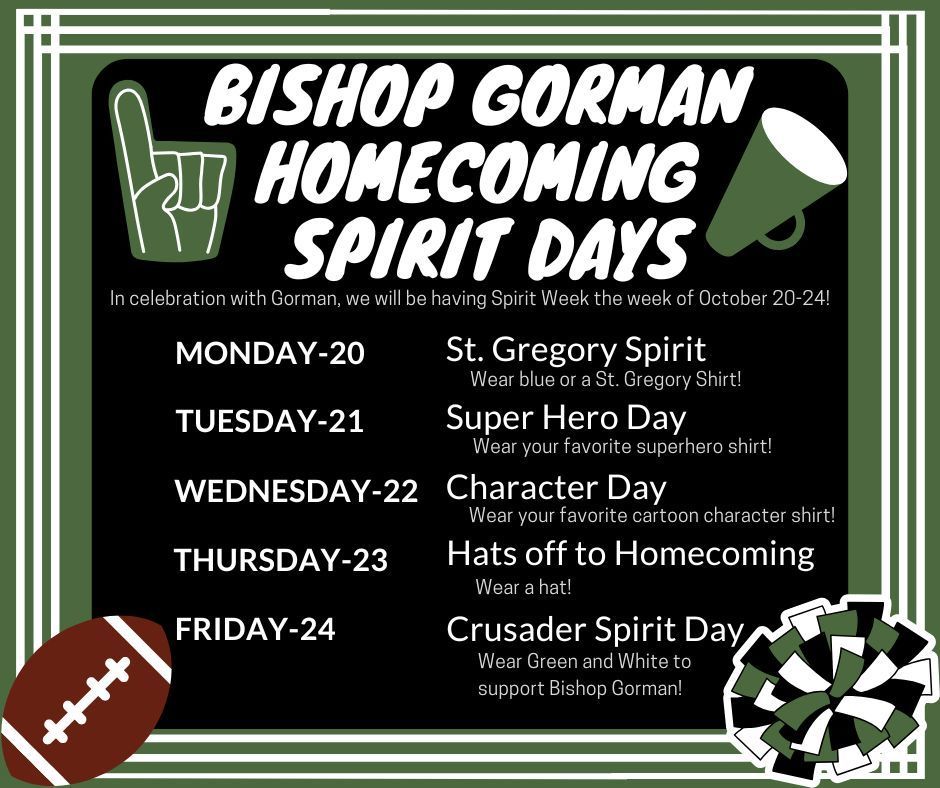 Spirit Week Dress Up Days