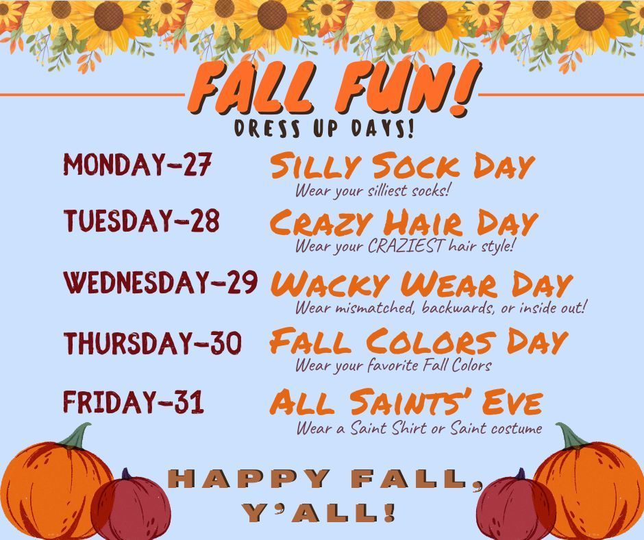 Fall Fun Dress-Up Days