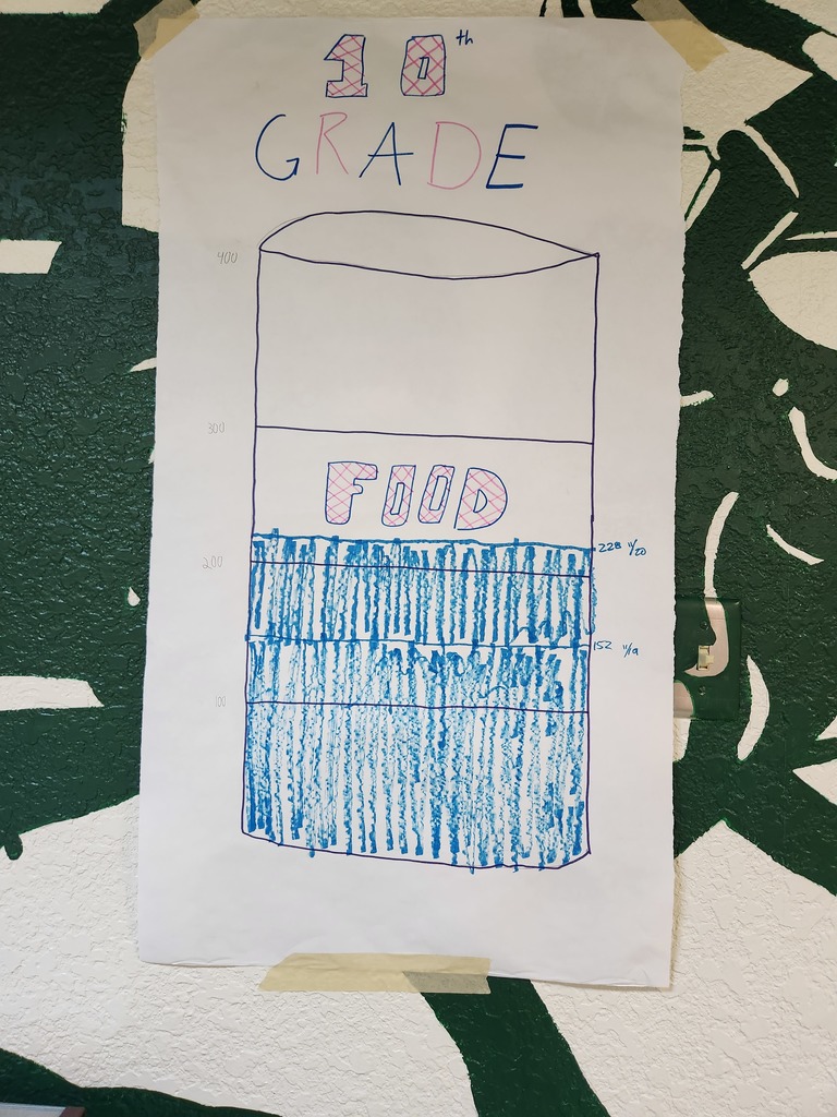 10th grade collected over 220 food items.